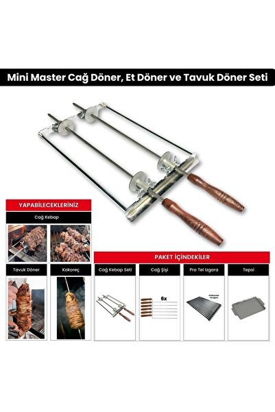 Meaty Cheesy Barbekü Mangal Mini Master Cağ Döner, Et Döner ve Tavuk Döner Seti