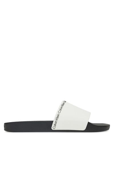 Calvin Klein Men's Logo Comfortable Casual White Slippers Hm0Hm00981-03A