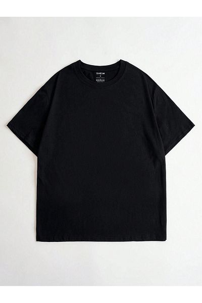 DUBU BUTİK Follow Your Path Single Jersey T-Shirt - Black Printed Oversize Crew Neck T-Shirt