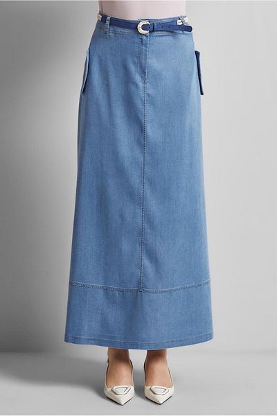 Alvina FUSTA DENIM CU CREAȚĂ 60672