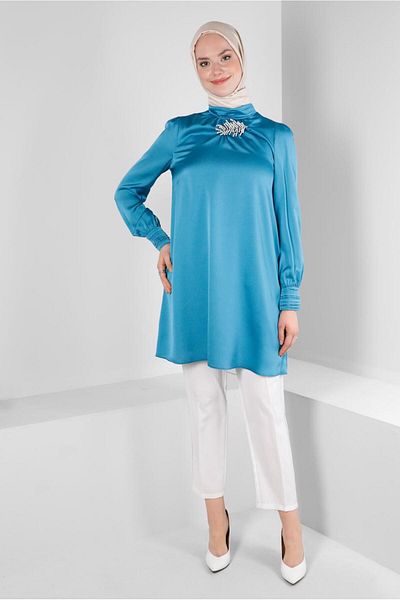 Alvina TUNICA DE SATIN DETALIAT ACCESORII 43523