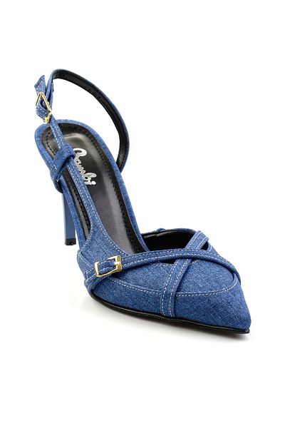 Bambi Pantofi clasici cu toc de damă din denim K01992152637