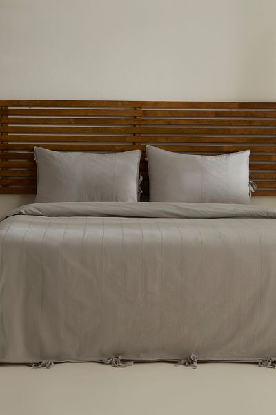 Karaca Home Σετ ΠΑΠΛΩΜΑΤΟΣ Carmine 100% βαμβακερό ΔΙΠΛΟ ΣΕΤ ΓΚΡΙ