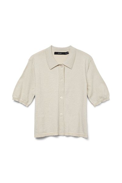 Vero Moda Strickpullover VMHAPPYSHINE Gestricktes Poloshirt