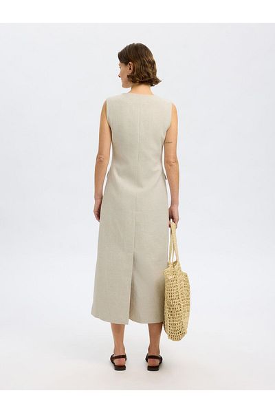 Selected Femme Kleid aus Leinengemisch Ärmelloses