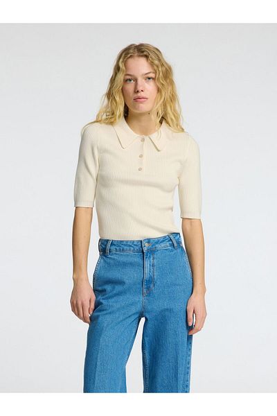 Selected Femme Polohemd aus Strick Viskosemix