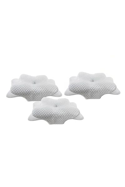 Karll Set of 3 Karll orthopedic neck pillows, memory foam/bamboo fiber, white, 40 x 60 x 12-14