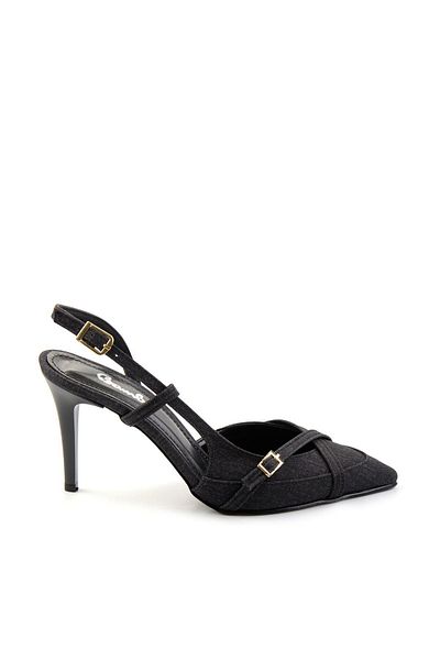 Bambi Black Denim Women's Classic Heeled Shoes K 01992152637