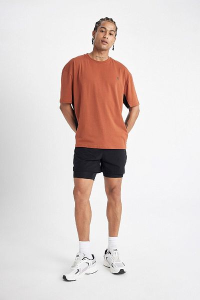 DeFacto Tricou pentru atlet cu decolteu cu imprimeu supradimensionat - Potrivire largă, mânecă scurtă B4774ax24sp