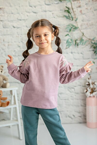 Zeyland Girl's Floral Embroidered Ruffle Sweatshirt (2-7 Years Old)