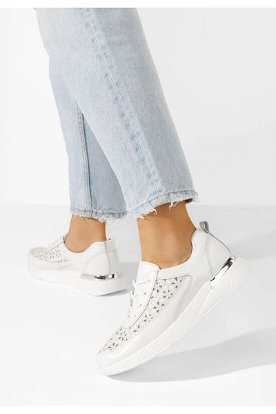 B T Shoes Sneakers dama piele Calyse albi