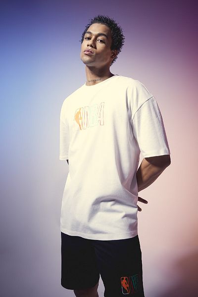 DeFacto Μπλουζάκι NBA Wordmark Oversize - Crew λαιμόκοψη, κοντό μανίκι, φαρδιά εφαρμογή A1891ax24sm