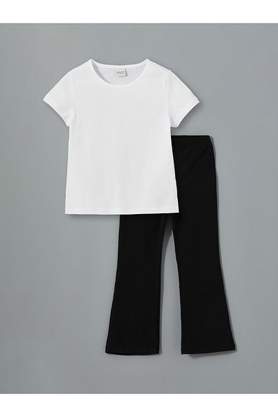 LC Waikiki Crew Neck Girls T-Shirts and Leggings