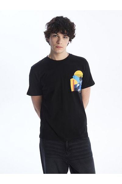 LC Waikiki Crew Neck Short Sleeve Printed Combed Cotton Men's T-Shirt