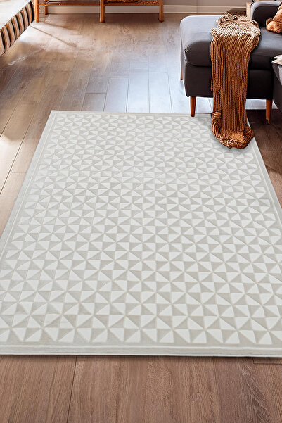Giza Home Latte Krem Yumuşak Peluş Dokuma Halı Yolluk Çocuk Odası Oturma Odas...
