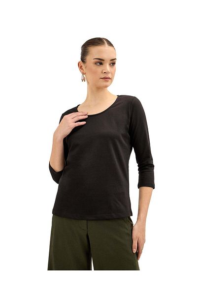Salt Attire Scoop Neck Stylish Women's Top Elegant Versatile & Comfortable Casual Wear