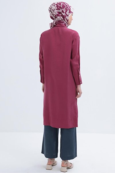 ALLDAY Cherry-Stone Buttoned Long Modal Shirt