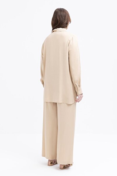 ALLDAY Beige-Pocket Detailed Plus Size Trouser Suit
