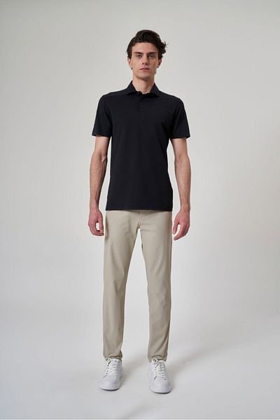 Exuma Men's Black Polo Neck T-Shirt 1412034