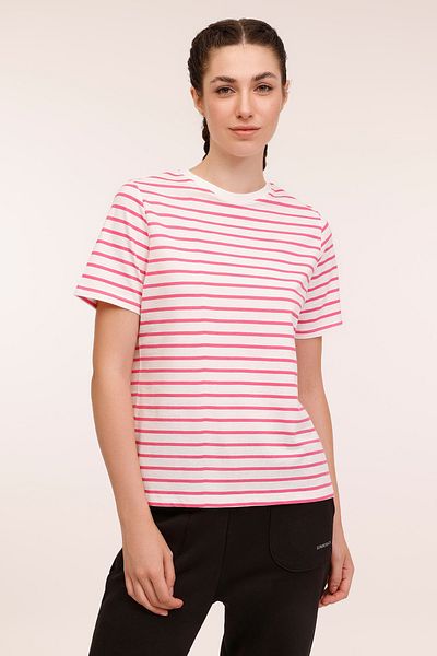 lumberjack Tricou cu mânecă scurtă pentru femei Wb Strp Cneck 11gf604 4fx roz