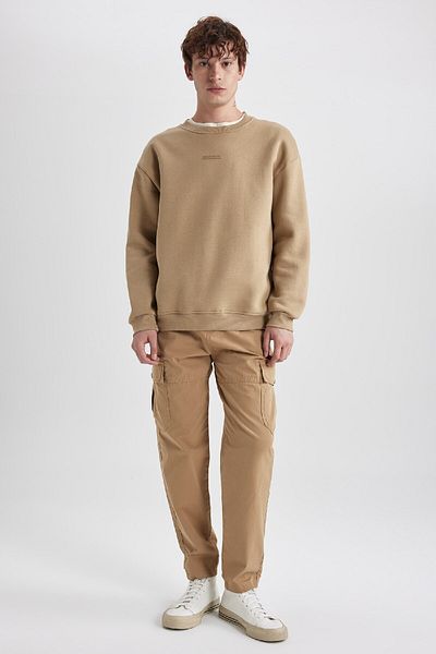 DeFacto Gabardine Trousers Relax Fit Straight Leg with Cargo Pockets A9071Ax23Au