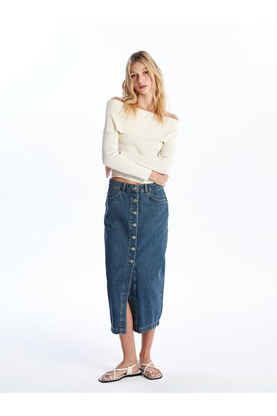 LC Waikiki Fustă Jeans de damă cu ajustare standard