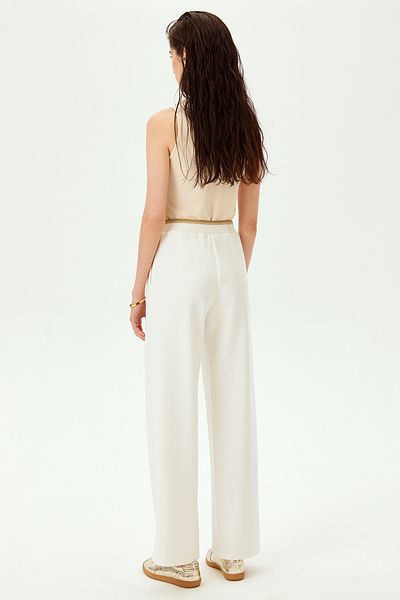 Allyco Ribbed Detailed Elastic Waist Regular Knitted Trousers