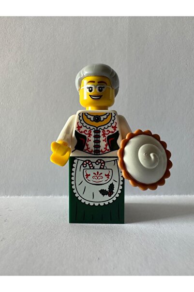 LEGO Orjinal Minifigür Mrs Claus with Cake