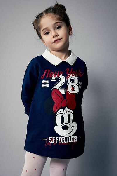 DeFacto Baby Girl Disney Mickey & Minnie Long Sleeve Dress C0505a524sp