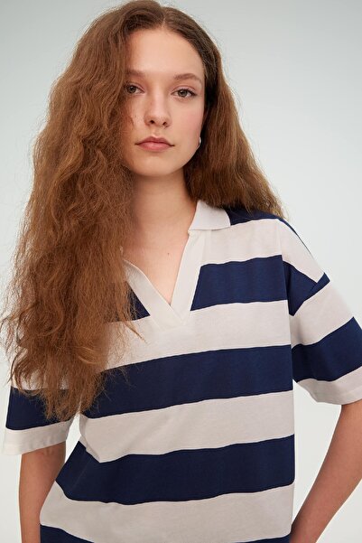 DeFacto Pruhované polo tričko Relaxed Fit – krátký rukáv, počesané C4072ax24sp