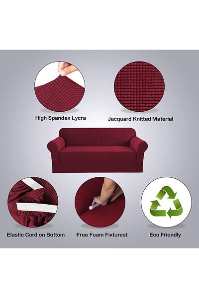 Home Still 3-SEATER SOFA COVER, Bordeaux