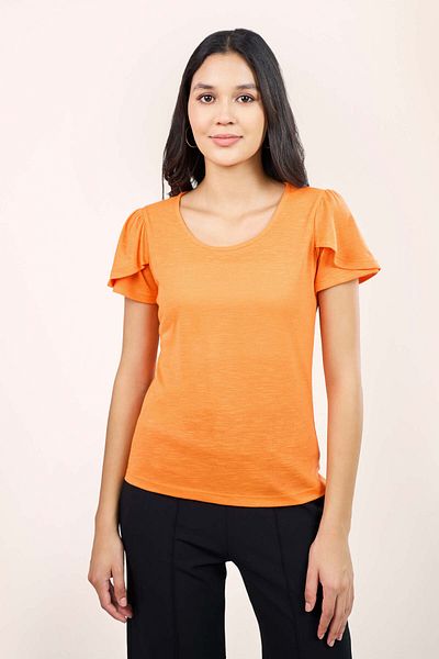 Salt Attire Scoop Neck Stylish Women's Top Elegant Versatile & Comfortable Casual Wear