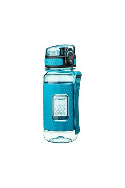 Uzspace 400ml Tritan Water Bottle Silicone Protected Non-Slip Body Sports and Daily Water Bottle Odorless / Water
