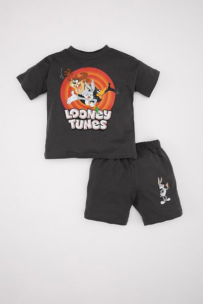 DeFacto Looney Tunes kisfiú 2 részes szett - fésült pamut, rövid ujjú póló és rövidnadrág C5917a524sm