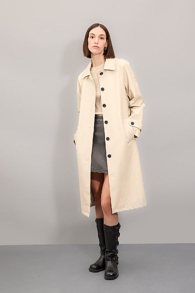 DeFacto Dfc - Faux Leather Regular Fit Trench Coat