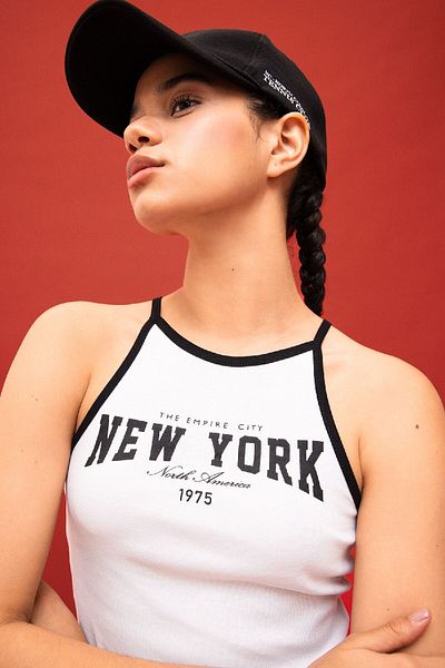 DeFacto Crew Neck Printed Fit Crop Athlete - Rib B8972ax24sm