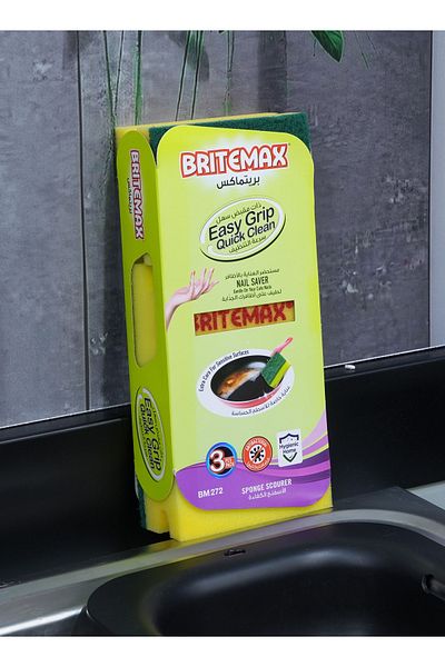 CLIKON BRITEMAX PRINTING GRIP SPONGE SCRUBBERS 3PCS