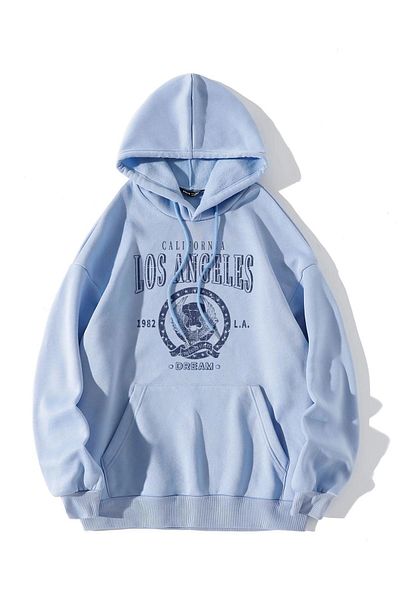 CLAYES Hanorac oversize unisex Los Angeles Baby Blue