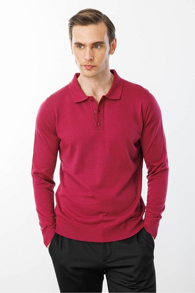 Desen Triko Ανδρικό Basic Polo Neck Slim Knitwear Πουλόβερ Sefmen
