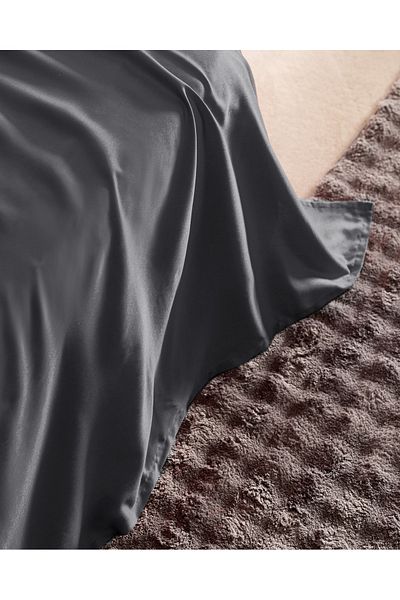 Madame Coco Ciel Double 100% Cotton Elastic Satin Bed Sheet - Dark Gray