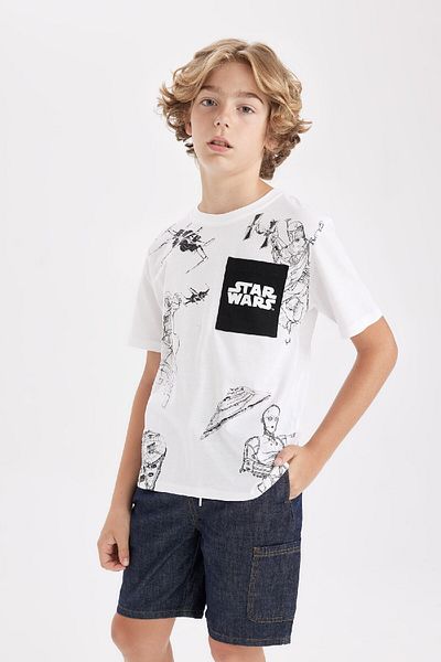 DeFacto Boy's Star Wars Crew Neck Short Sleeve T-Shirt C3110A824Hs