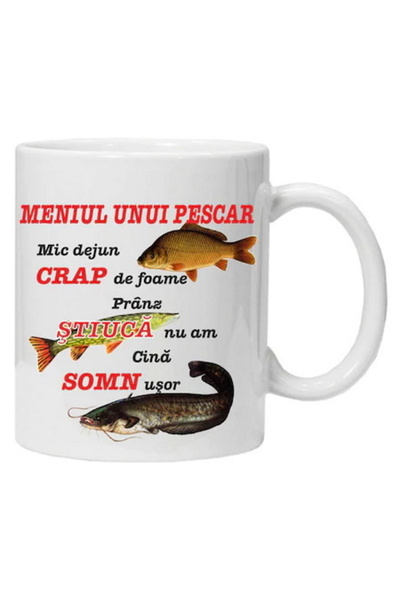 OEM Cana albă personalizată „meniu pentru pescari și rugăciune pentru pescari...