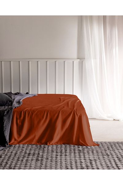 Madame Coco Ciel 100% Cotton Elasticless Satin Bed Sheet