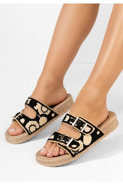 B T Shoes Karlyna black flat slippers