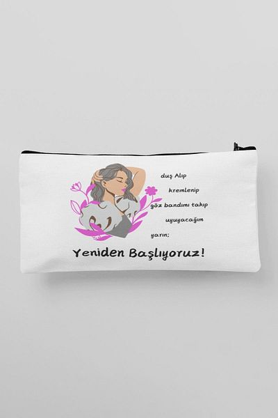 qoeuyl boutique Începeți mâine distracție motivațională imprimată geantă de machiaj Suport stilou portofel
