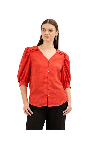 Salt Attire V-Neck Stylish Women's Top Elegant Versatile & Comfortable Casual Wear