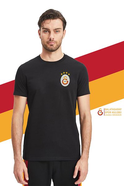 Galatasaray تي شيرت أسود أساسي مرخص أصلي