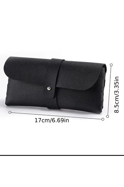 YIWU Stylish Faux Leather Glasses Storage Case Black
