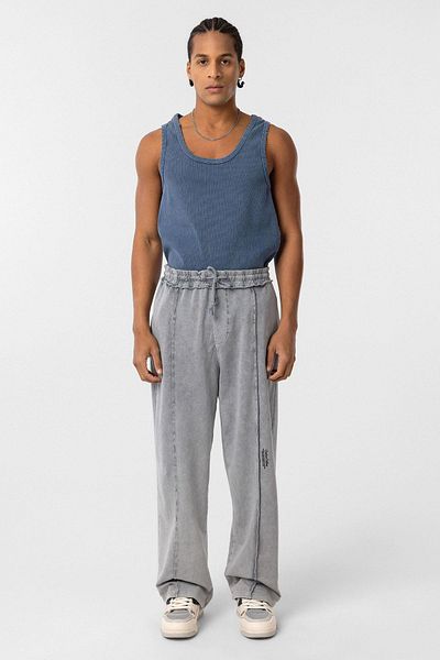 VAMOSCLO Gray Bottom Gray Washed Baggy Tracksuit