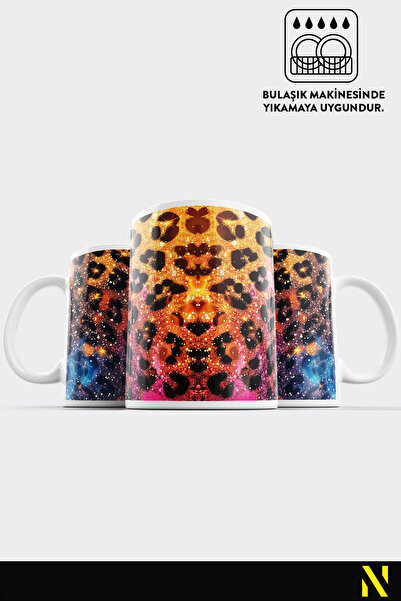 nilizma Leopard Patterned Colorful Mug – 330 ml Mug | Stylish and Durable Design